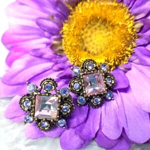 Vintage rhinestone clip earrings